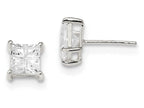 FJC Finejewelers Sterling Silver 6mm Square Cubic Zirconia Basket Set Stud Earrings