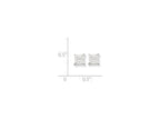 FJC Finejewelers Sterling Silver 5mm Square Cubic Zirconia Basket Set Stud Earrings