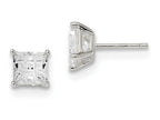 FJC Finejewelers Sterling Silver 6mm Square Cubic Zirconia Basket Set Stud Earrings