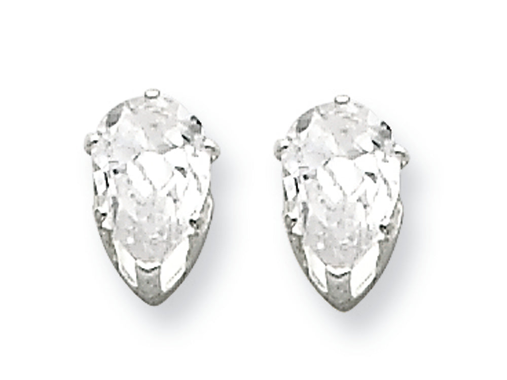 FJC Finejewelers Sterling Silver 6x4 Pear Cubic Zirconia Stud Earrings
