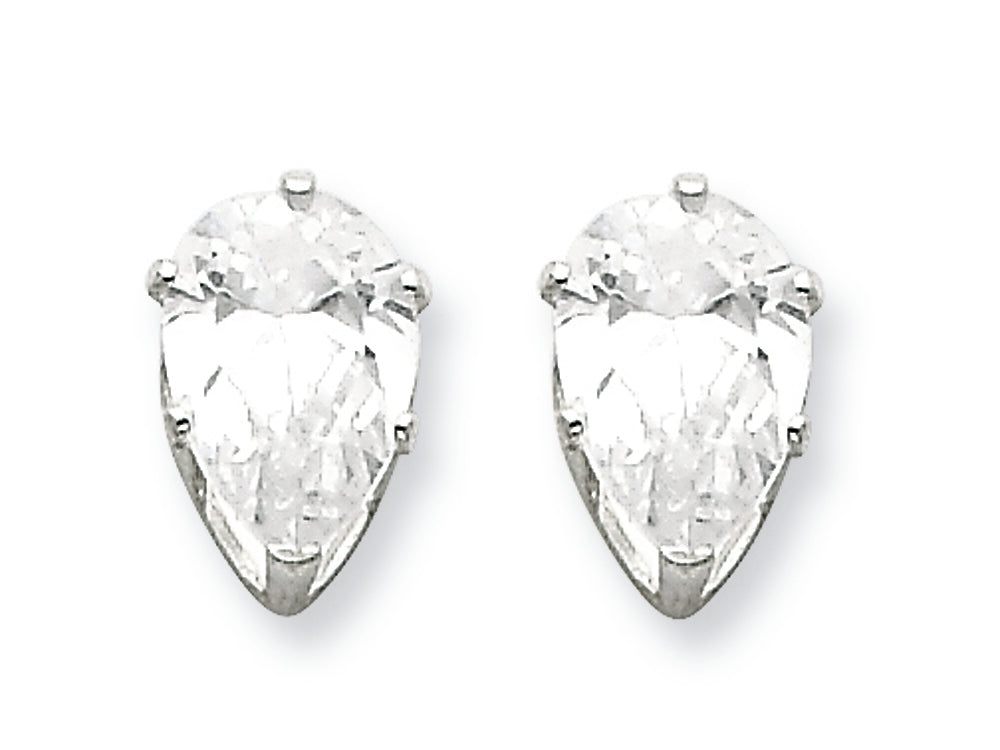 FJC Finejewelers Sterling Silver 9x6 Pear Cubic Zirconia Stud Earrings