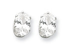 FJC Finejewelers Sterling Silver 6x4 Oval Cubic Zirconia Stud Earrings