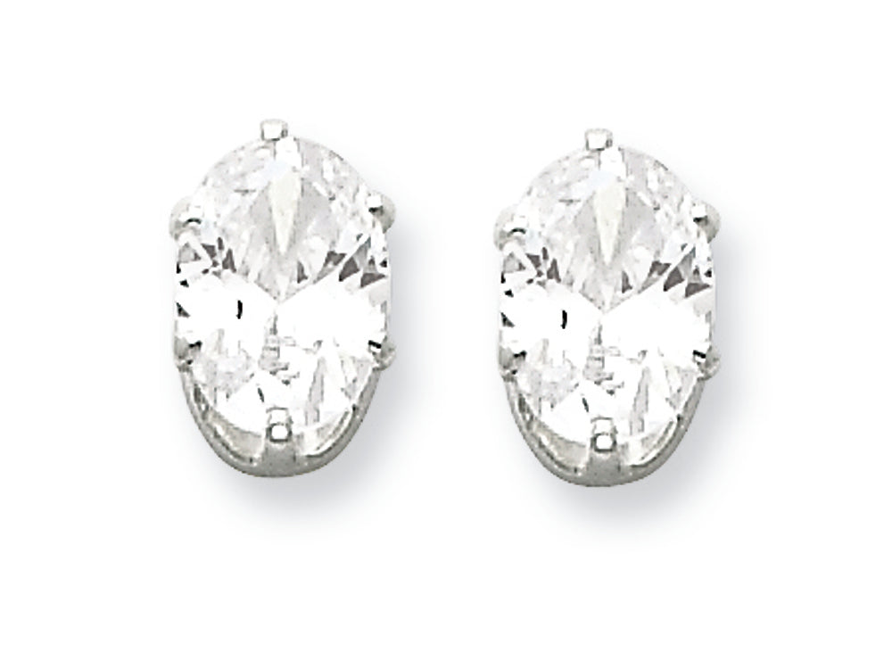 FJC Finejewelers Sterling Silver 7x5 Oval Cubic Zirconia Stud Earrings