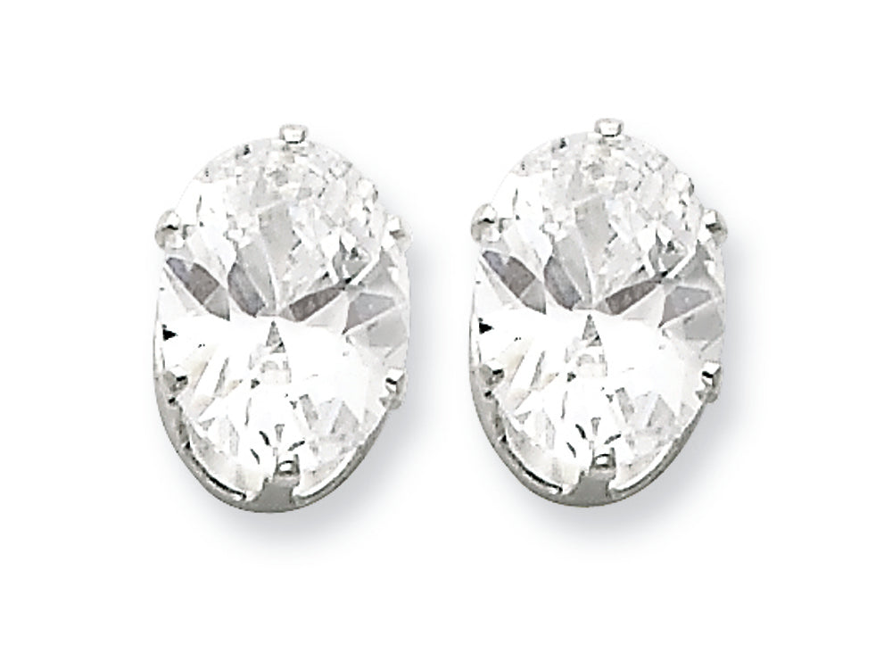 FJC Finejewelers Sterling Silver 9x7 Oval Cubic Zirconia Stud Earrings