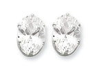 FJC Finejewelers Sterling Silver 9x7 Oval Cubic Zirconia Stud Earrings