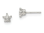 FJC Finejewelers Sterling Silver 5mm Star Cubic Zirconia Stud Earrings