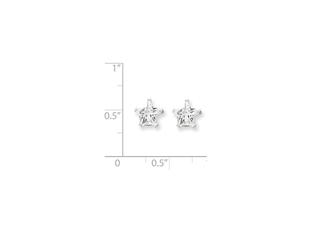 FJC Finejewelers Sterling Silver 7mm Star Cubic Zirconia Stud Earrings