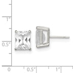FJC Finejewelers Sterling Silver 10x8 Emerald Stud Earrings