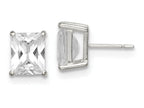 FJC Finejewelers Sterling Silver 10x8 Emerald Stud Earrings