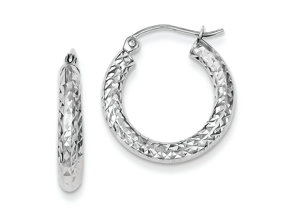FJC Finejewelers Sterling Silver Bright Cut 3x20mm Hoop Earrings