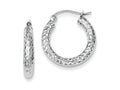 FJC Finejewelers Sterling Silver Bright Cut 3x20mm Hoop Earrings