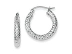 FJC Finejewelers Sterling Silver Bright Cut 3x20mm Hoop Earrings