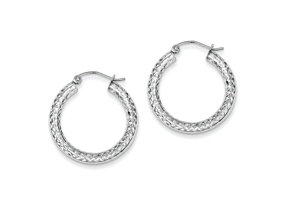 FJC Finejewelers Sterling Silver Bright Cut 3x25mm Hoop Earrings