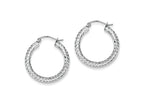 FJC Finejewelers Sterling Silver Bright Cut 3x25mm Hoop Earrings