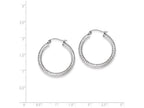 FJC Finejewelers Sterling Silver Bright Cut 3x30mm Hoop Earrings