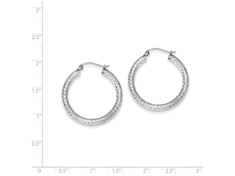 FJC Finejewelers Sterling Silver Bright Cut 3x30mm Hoop Earrings