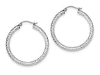 FJC Finejewelers Sterling Silver Bright Cut 3x35mm Hoop Earrings