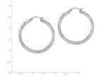 FJC Finejewelers Sterling Silver Bright Cut 3x40mm Hoop Earrings