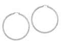 FJC Finejewelers Sterling Silver Bright Cut 3x70mm Hoop Earrings