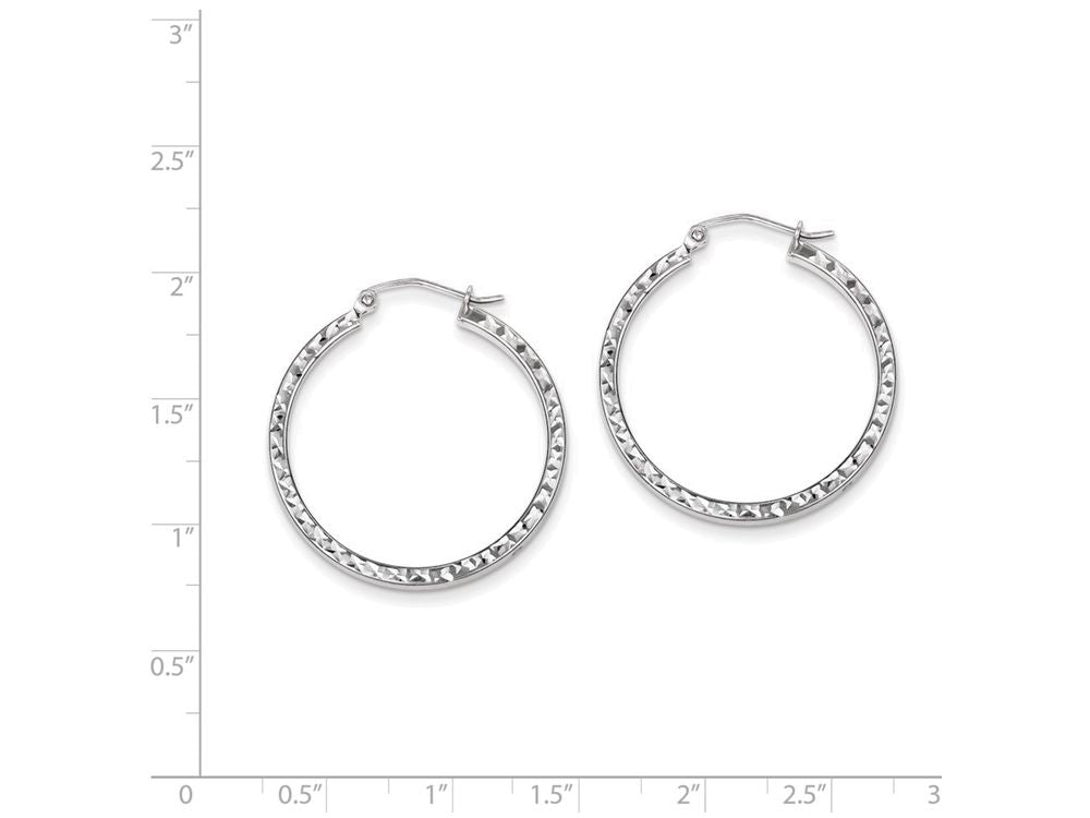 FJC Finejewelers Sterling Silver Bright Cut 2x30mm Square Tube Hoop Earrings