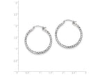 FJC Finejewelers Sterling Silver Bright Cut 2x30mm Square Tube Hoop Earrings