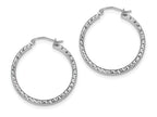 FJC Finejewelers Sterling Silver Bright Cut 2x30mm Square Tube Hoop Earrings