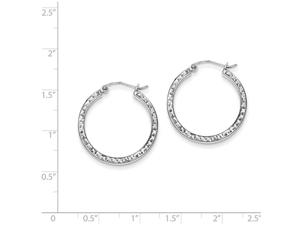 FJC Finejewelers Sterling Silver Bright Cut 2x25mm Square Tube Hoop Earrings