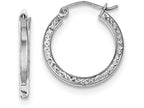 FJC Finejewelers Sterling Silver Bright Cut 2x20mm Square Tube Hoop Earrings