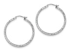 FJC Finejewelers Sterling Silver Bright Cut 2x35mm Square Tube Hoop Earrings