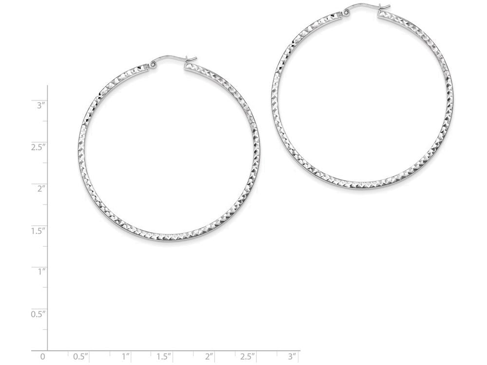 FJC Finejewelers Sterling Silver Bright Cut 2x55mm Square Tube Hoop Earrings