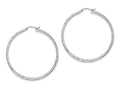 FJC Finejewelers Sterling Silver Bright Cut 2x50mm Square Tube Hoop Earrings