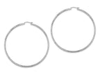 FJC Finejewelers Sterling Silver Bright Cut 2x70mm Square Tube Hoop Earrings