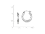 FJC Finejewelers Sterling Silver Bright Cut 3x20mm Square Tube Hoop Earrings