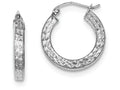 FJC Finejewelers Sterling Silver Bright Cut 3x20mm Square Tube Hoop Earrings