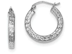 FJC Finejewelers Sterling Silver Bright Cut 3x20mm Square Tube Hoop Earrings