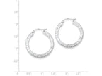 FJC Finejewelers Sterling Silver Bright Cut 3x30mm Square Tube Hoop Earrings