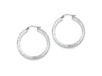 FJC Finejewelers Sterling Silver Bright Cut 3x35mm Square Tube Hoop Earrings
