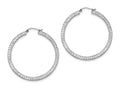 FJC Finejewelers Sterling Silver Bright Cut 3x45mm Square Tube Hoop Earrings