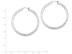 FJC Finejewelers Sterling Silver Bright Cut 3x50mm Square Tube Hoop Earrings