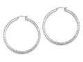 FJC Finejewelers Sterling Silver Bright Cut 3x50mm Square Tube Hoop Earrings