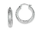 FJC Finejewelers Sterling Silver Bright Cut 5x25mm Hoop Earrings