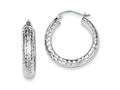 FJC Finejewelers Sterling Silver Bright Cut 5x25mm Hoop Earrings
