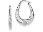 FJC Finejewelers Sterling Silver Bright Cut Scalloped Hoop Earrings