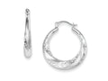 FJC Finejewelers Sterling Silver Bright Cut Scalloped Hoop Earrings