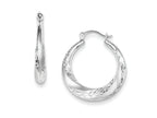 FJC Finejewelers Sterling Silver Bright Cut Scalloped Hoop Earrings