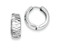 FJC Finejewelers Sterling Silver Rhodium Bright Cut Polished Hinged Hoop Earrings