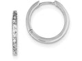 FJC Finejewelers Sterling Silver Rhodium Polished Bright Cut Hinged Hoop Earrings