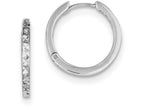 FJC Finejewelers Sterling Silver Rhodium Polished Bright Cut Hinged Hoop Earrings