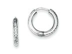 FJC Finejewelers Sterling Silver Bright Cut Hollow Hinged Hoop Earrings