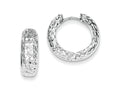 FJC Finejewelers Sterling Silver Rhodium Polished Bright Cut Hoop Earrings